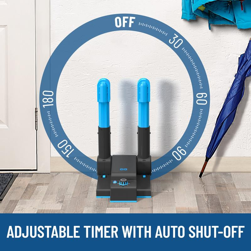 Foldable & Compact Boot Dryer & Boot Warmer with Timer, Fast 2-Hour Drying, Quiet Operation, Heavy-Duty Shoe Dryer, 2-Tube Design Fanless Quiet