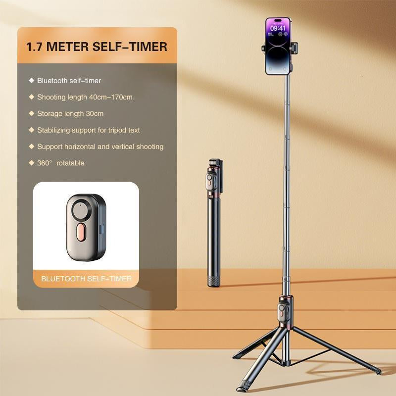 Selfie Stick Tripod , 45" Selfie Sticks with Wireless Remote, Portable Phone Tripod Compatible with 4''-7'' Iphone/Android Smartphones Selfie Stick for Travel Video Record Vlog,Tiktok Accessories Mobile Cellphone