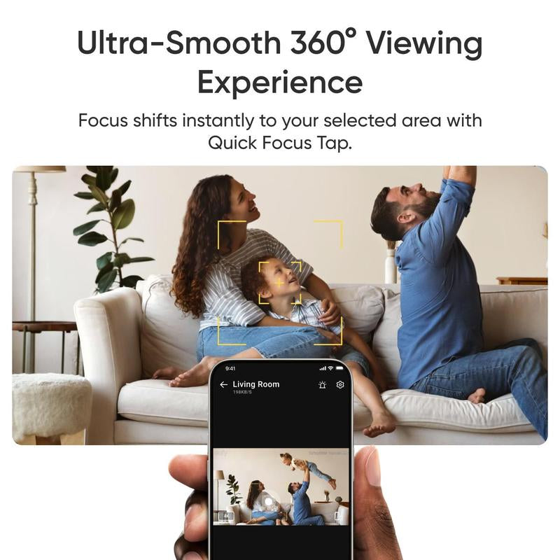 【Upgrade C220】Eufy Indoor Cam E30, Latest Generation, 4K UHD Security Camera, 360 Pan-Tilt, Color Night Vision, AI Detection for Human/Pet/Audio/Crying, Human/Pet Auto Tracking, Works with Homekit