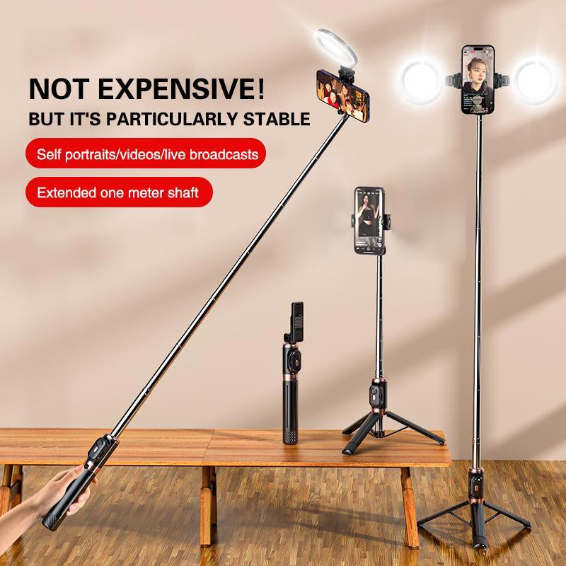 Selfie Stick Tripod , 45" Selfie Sticks with Wireless Remote, Portable Phone Tripod Compatible with 4''-7'' Iphone/Android Smartphones Selfie Stick for Travel Video Record Vlog,Tiktok Accessories Mobile Cellphone
