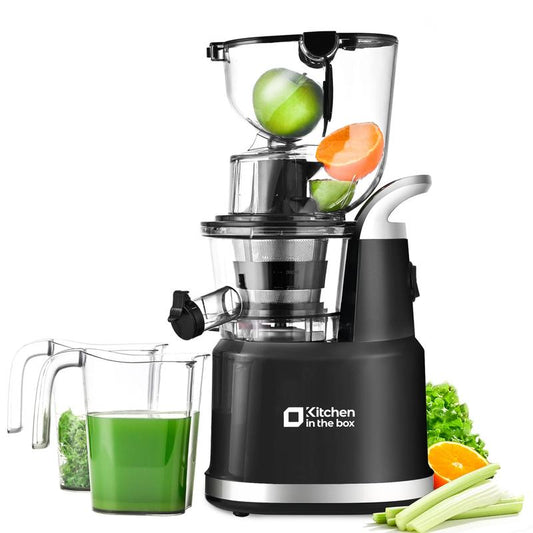 Cold Press Juicer, Slow Masticating Juicer Machine with 3.3” Large Feed Chute for Whole Fruits & Veggies, High Juice Yield, Bpa-Free