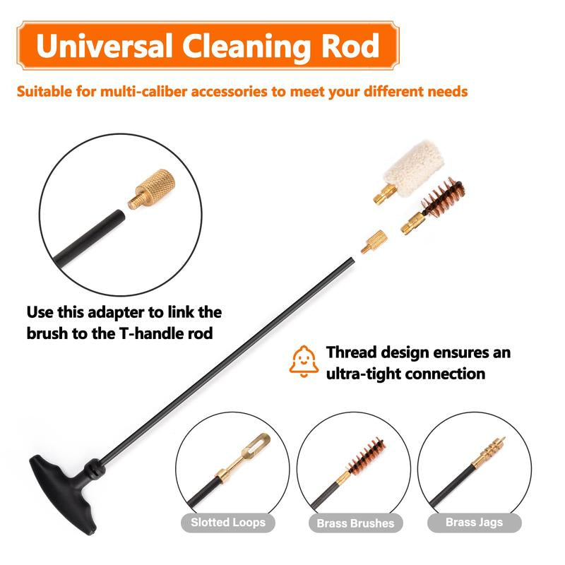 Universal Cleaning Kit Elite Edition for .22 .357/9MM .30 .40 .45 .243 .270 12GA 20GA All Calibers and Portable Brass Brush with Case Tools Gadgets Tool Accessories Durable