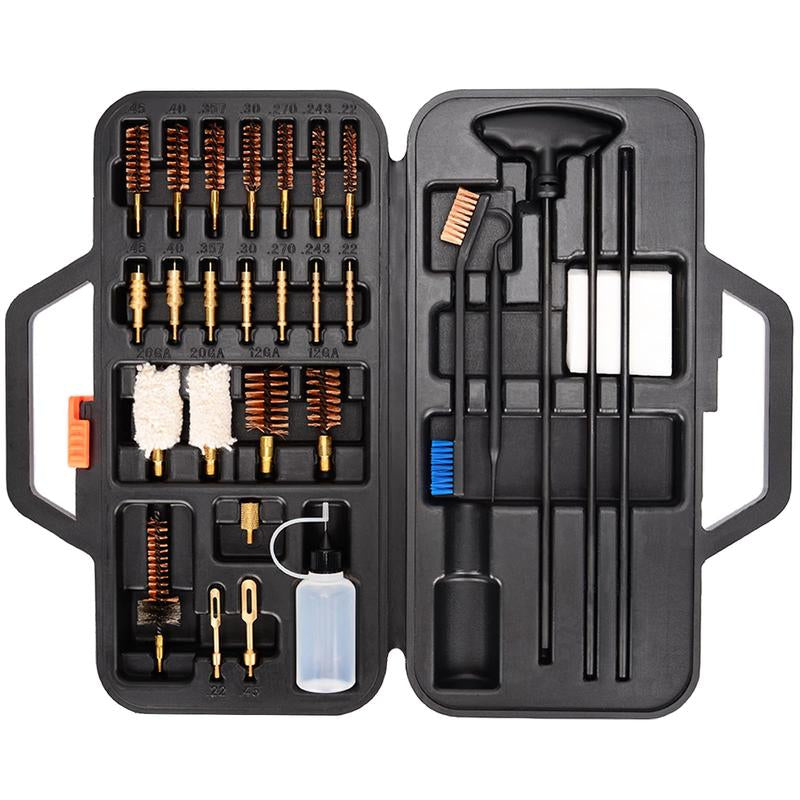 Universal Cleaning Kit Elite Edition for .22 .357/9MM .30 .40 .45 .243 .270 12GA 20GA All Calibers and Portable Brass Brush with Case Tools Gadgets Tool Accessories Durable