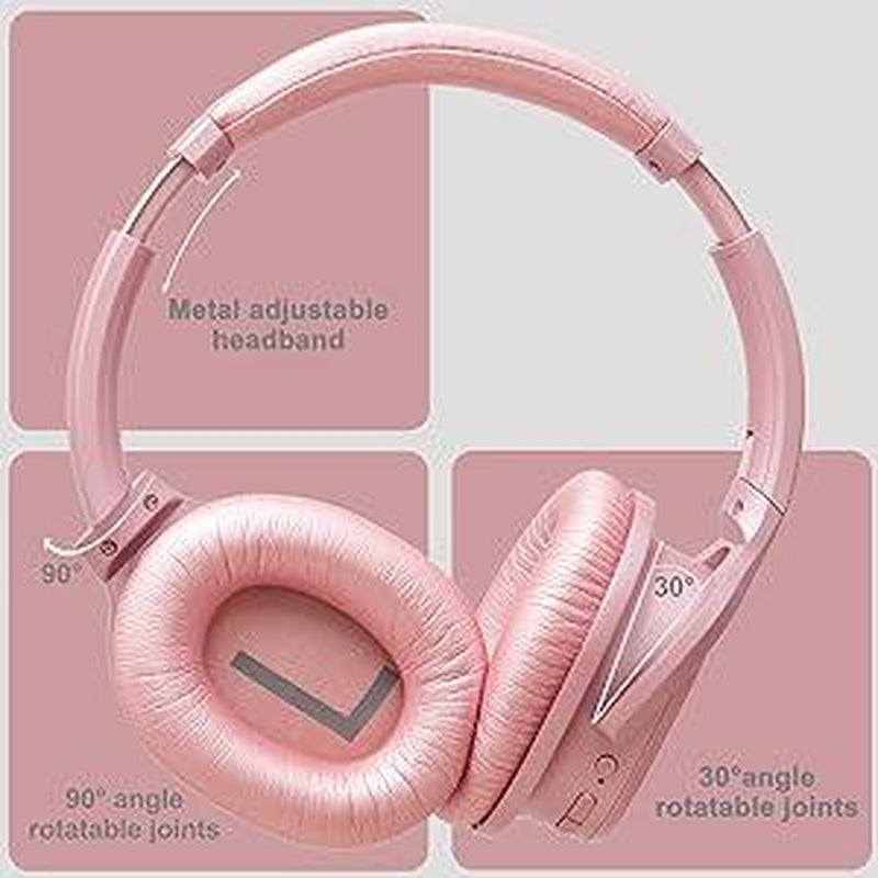 ZIHNIC PN9 Active Noise Cancellation Headphones,Wireless on Ear Bluetooth Headset, ,Foldable Earphones with Bulit-In Mic over Ear,12 Months Warranty,Multi-Color Optional Audio Earbud Electronic Folding Noise Cancelling