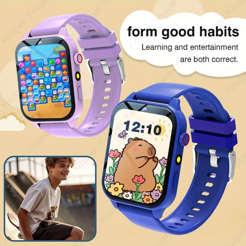 Kids Smart Watch with Camera, Album, Video Recorder, 18 Games, Calculator, Calendar, LED Light, Silicone Strap, Perfect Holiday Gift
