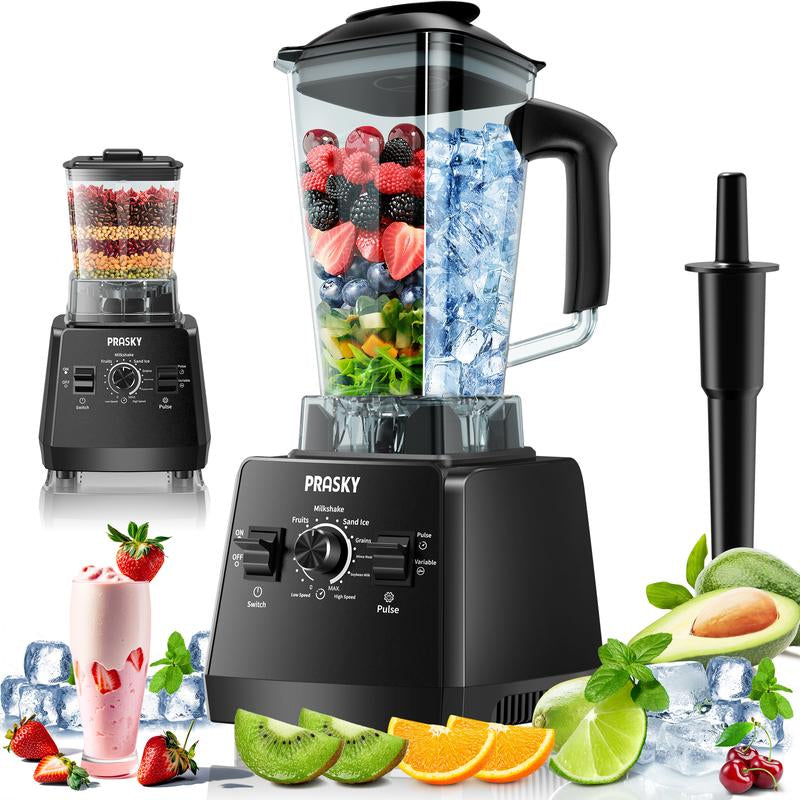 Prasky Professional Blender,Kitchen for Blender 68Oz BPA Free 2 Containers Countertop Blenders Ice Crushing&Max.2400Watts/1000Watts Blender and Grinder Combo 25000RPM , Smoothies/Juice/Nuts Butter/Food Processor/Kitchen Appliances /SMARTLIVING