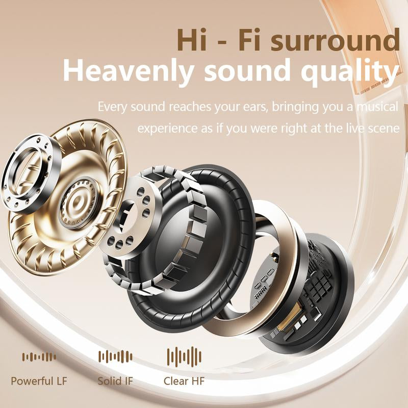 HYUNDAI YX49 Fashionable Open-Wear Stereo Earphones with Handbag-Style Light Luxury Design, Comfortable Fit, 2025 New Bluetooth 6.0 for Faster, More Stable Connection & Lower Power Use, Hifi Sound, Sport & Travel Ready, Perfect Gift for Girlfriend