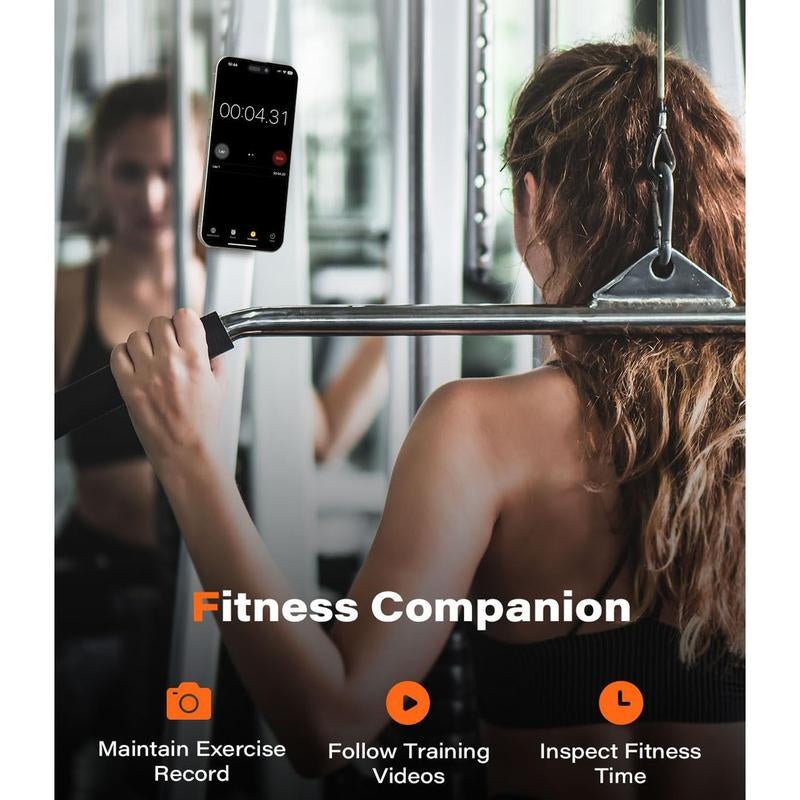 Gym Fitness Cellphone Mount for Magsafe - 360 Degree Adjustable with Adjustable Strap, Compatible with Gym Equipment, Stroller, Shopping Cart, Exercise Bikes Smartphone Stand, Accessories, Gifts for Fitness