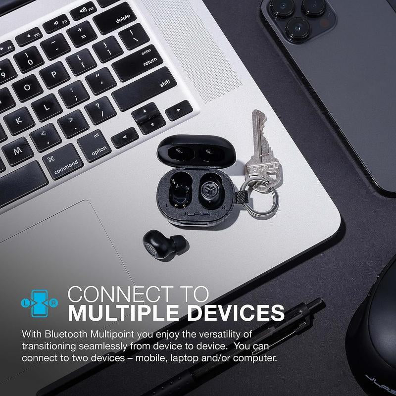 Jlab Jbuds Mini True Wireless Earbuds & Cloud Foam Earbud Tips, Charging Case, Sweat Proof, Be Aware Safety Mode, Custom Eq/Controls, Android / Iphone