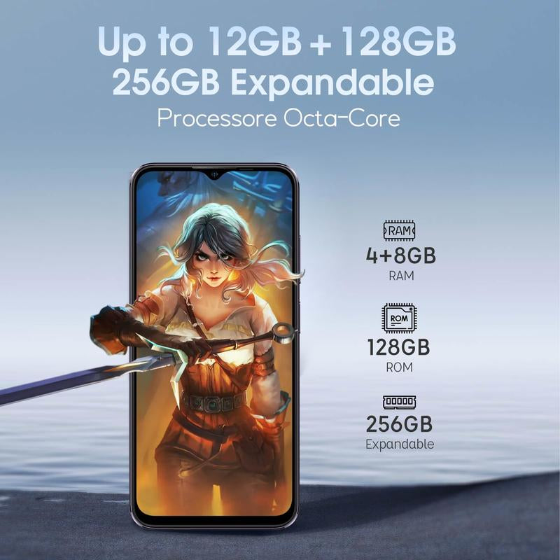 Note 16 Pro NFC Unlocked Cellphone , 12GB (4Gb+8Virtual)+ 128GB, 8 Core, 6.52 ''FHD Display + Screen Unlocked, Android 13, 50MP + 8MP, 4400 Mah Battery , Dual Sim 4G LTE, Splash Proof,Fingerprint &Face Unlock Wireless Smartphone