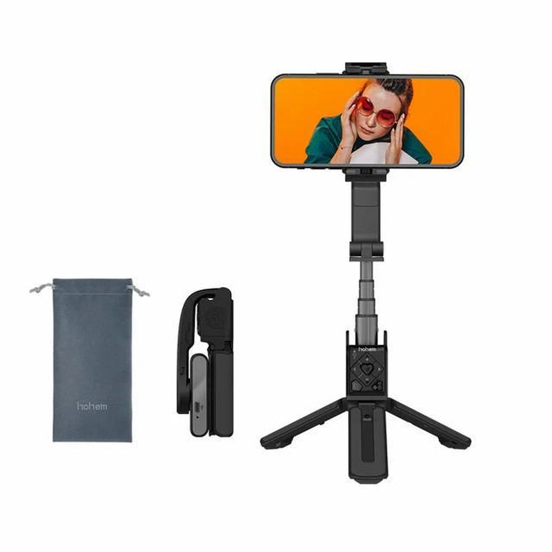 Hohem Isteady Q Selfie Stick Gimbal Stabilizer, 2 Axis Face Tracking & 360° Rotation Tripod with Wireless Remote, 4 in 1 Portable Tripod W/Extendable Stick