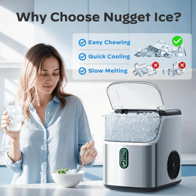 Create Nugget Ice at Home with 35Lbs/24Hr Maker! 🍦✨