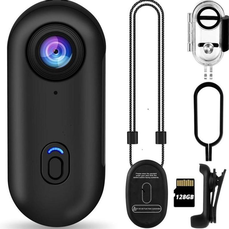 FHD 4K Mini Body Camera, Wearableaction Body Cam, Portable Thumb Size Hands Freerecording Body Worn Camera for Pet Walkingwork, Travel