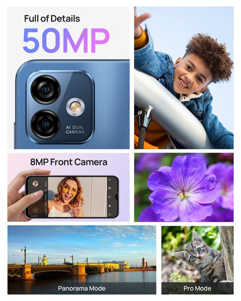 Note 16 Pro NFC Unlocked Cellphone , 12GB (4Gb+8Virtual)+ 128GB, 8 Core, 6.52 ''FHD Display + Screen Unlocked, Android 13, 50MP + 8MP, 4400 Mah Battery , Dual Sim 4G LTE, Splash Proof,Fingerprint &Face Unlock Wireless Smartphone