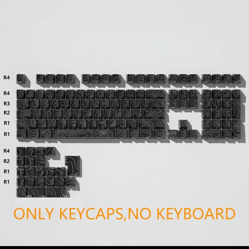 (Keyboard Not Included)Glowing Contour PBT Keycaps Set - Double-Shot Shine-Through Backlit Keycaps for 100% 108/87/65/60% Layouts | Cherry Profile White & Black Keycaps, ASMR Silent Gaming Keyboard Upgrade & RGB Gift for Gamers Boyfriend Gift