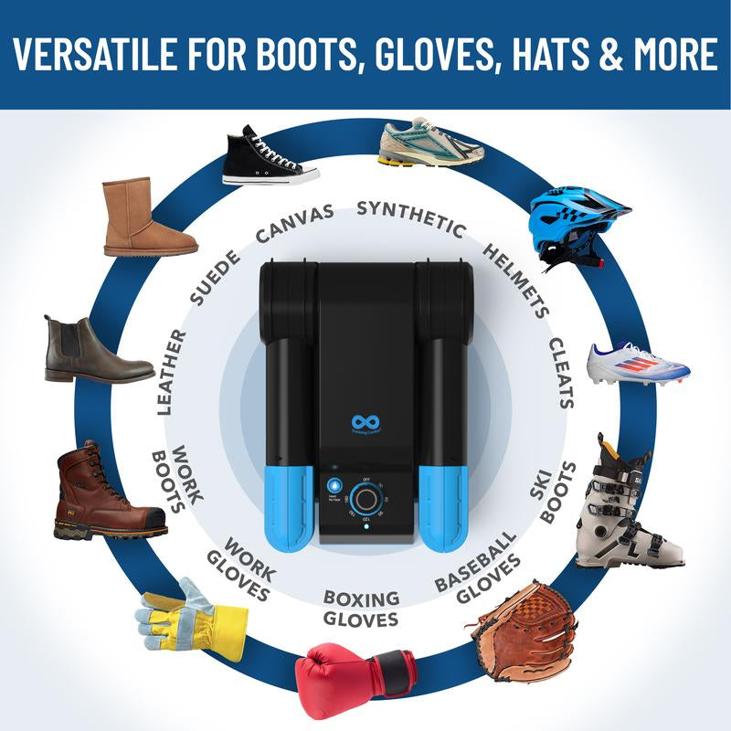 Foldable & Compact Boot Dryer & Boot Warmer with Timer, Fast 2-Hour Drying, Quiet Operation, Heavy-Duty Shoe Dryer, 2-Tube Design Fanless Quiet