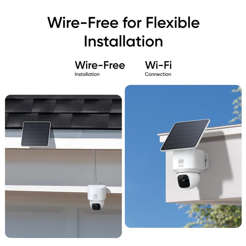 Eufy Security Eufy Solocam E30, Solar Powered, 360° Pan, AI Tracking, 2K Clarity, Security Cameras Wireless Outdoor, Camera, Outdoor Camera, Homebase S380 Compatible, No Monthly Fee
