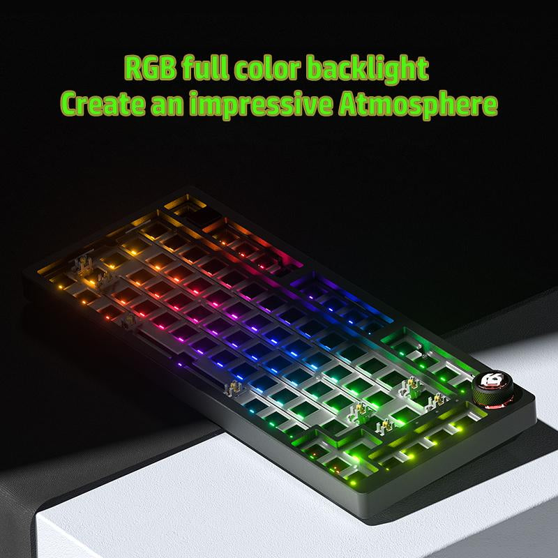 LEOBOG Hi75 Gaming Mechanical Keyboard, 16 RGB Backlight Compact 81 Keys Mini Wired Office Keybord with Multi-Function Fnob & Aluminum Shell, for Windows/Mac/Pc/Laptop, Thocky Clacky Keyboard ASMR, Gaming Room Accessories, Gasket Hot Swappable Custom