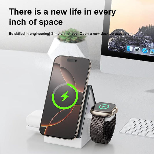 3-In-1 Magnetic Wireless Charging Station, Foldable USB Type-C Adapter for Samsung Galaxy Z Fold/Flip, S24 Ultra/S23/S22/S21/S20