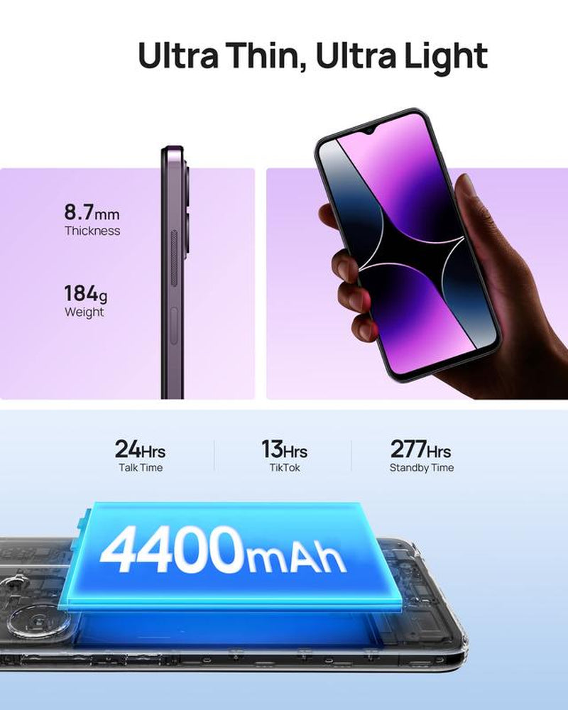 Note 16 Pro NFC Unlocked Cellphone , 12GB (4Gb+8Virtual)+ 128GB, 8 Core, 6.52 ''FHD Display + Screen Unlocked, Android 13, 50MP + 8MP, 4400 Mah Battery , Dual Sim 4G LTE, Splash Proof,Fingerprint &Face Unlock Wireless Smartphone