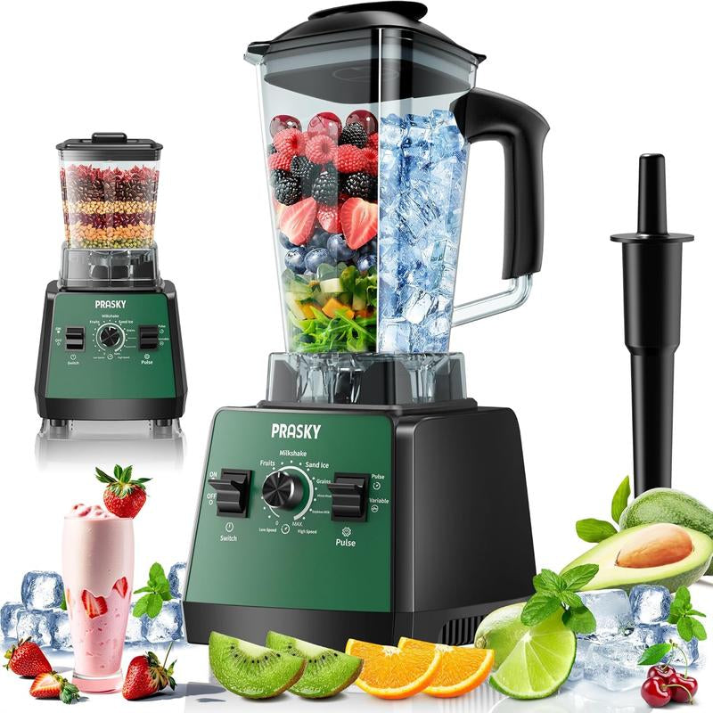 Prasky Professional Blender,Kitchen for Blender 68Oz BPA Free 2 Containers Countertop Blenders Ice Crushing&Max.2400Watts/1000Watts Blender and Grinder Combo 25000RPM , Smoothies/Juice/Nuts Butter/Food Processor/Kitchen Appliances /SMARTLIVING