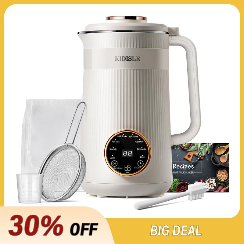 KIDISLE 8 in 1 Nut Milk Maker Machine, Electric Bean Nut Milk Machine Oatmilk Maker Almond Maker, Homemade Plant Based Milks and Non Dairy Beverages, 32Oz Juice Machine with Delay Start/Keep Warm/Boil Water Kitchen Companion Juicer Machine
