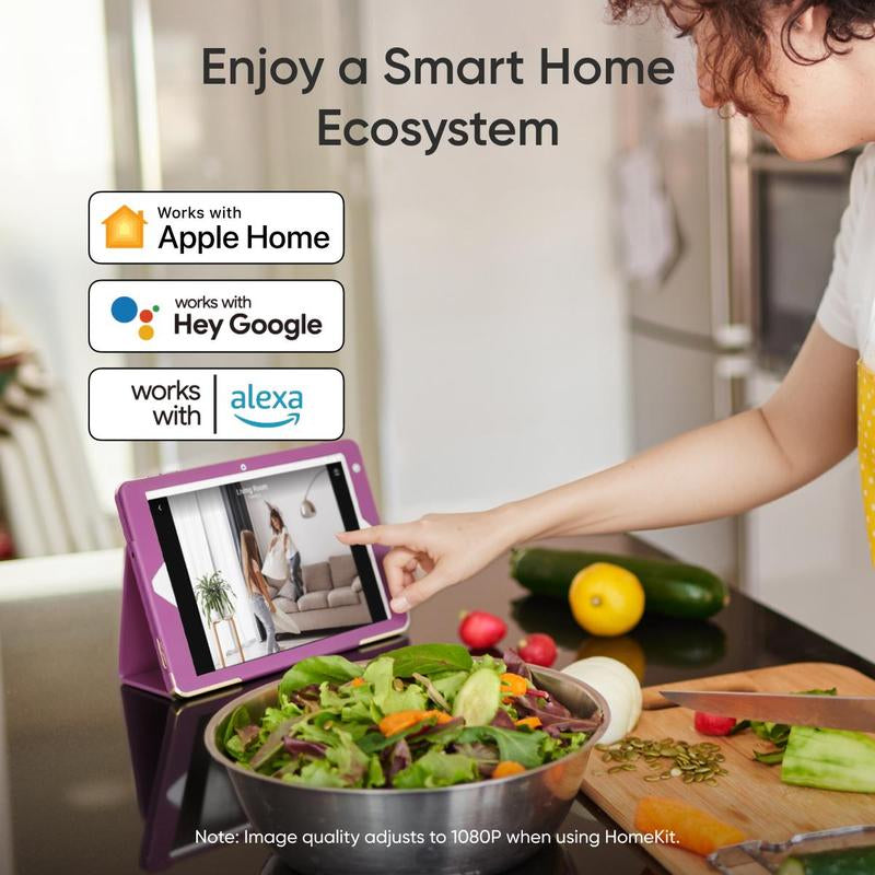 【Upgrade C220】Eufy Indoor Cam E30, Latest Generation, 4K UHD Security Camera, 360 Pan-Tilt, Color Night Vision, AI Detection for Human/Pet/Audio/Crying, Human/Pet Auto Tracking, Works with Homekit
