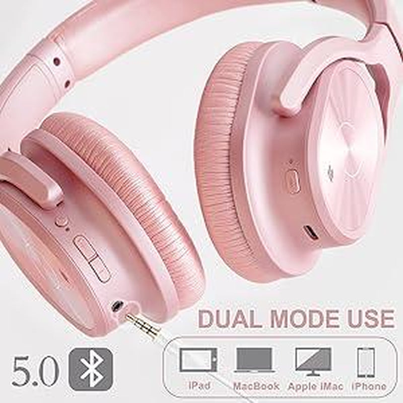 ZIHNIC PN9 Active Noise Cancellation Headphones,Wireless on Ear Bluetooth Headset, ,Foldable Earphones with Bulit-In Mic over Ear,12 Months Warranty,Multi-Color Optional Audio Earbud Electronic Folding Noise Cancelling