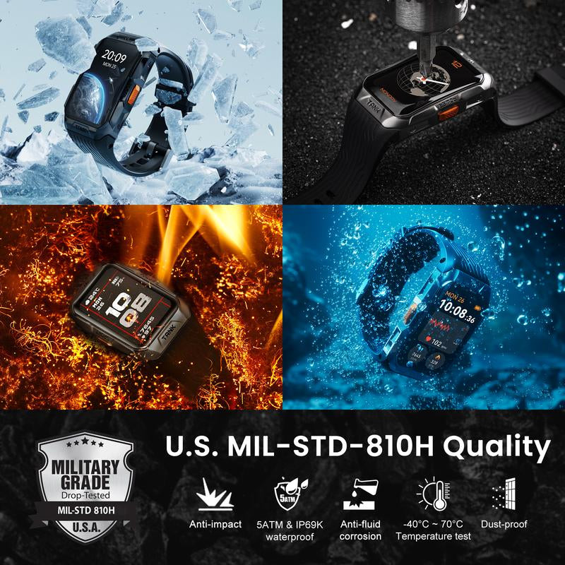 KOSPET X2 Smartwatch,Fitness Tracker,Bluetooth Calls,44-Day Battery Life,50M Waterproof,Amoled Display, Full-Metal,Android&Ios Watches Black,Wearable,Watches for Men Smartphone,Heart Rate Monitor,Smart Band,Blood Pressuremonitor,Healthtracker,Touch Screen