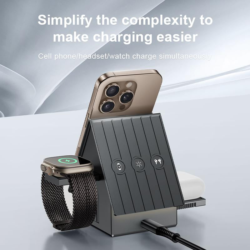 3-In-1 Magnetic Wireless Charging Station, Foldable USB Type-C Adapter for Samsung Galaxy Z Fold/Flip, S24 Ultra/S23/S22/S21/S20