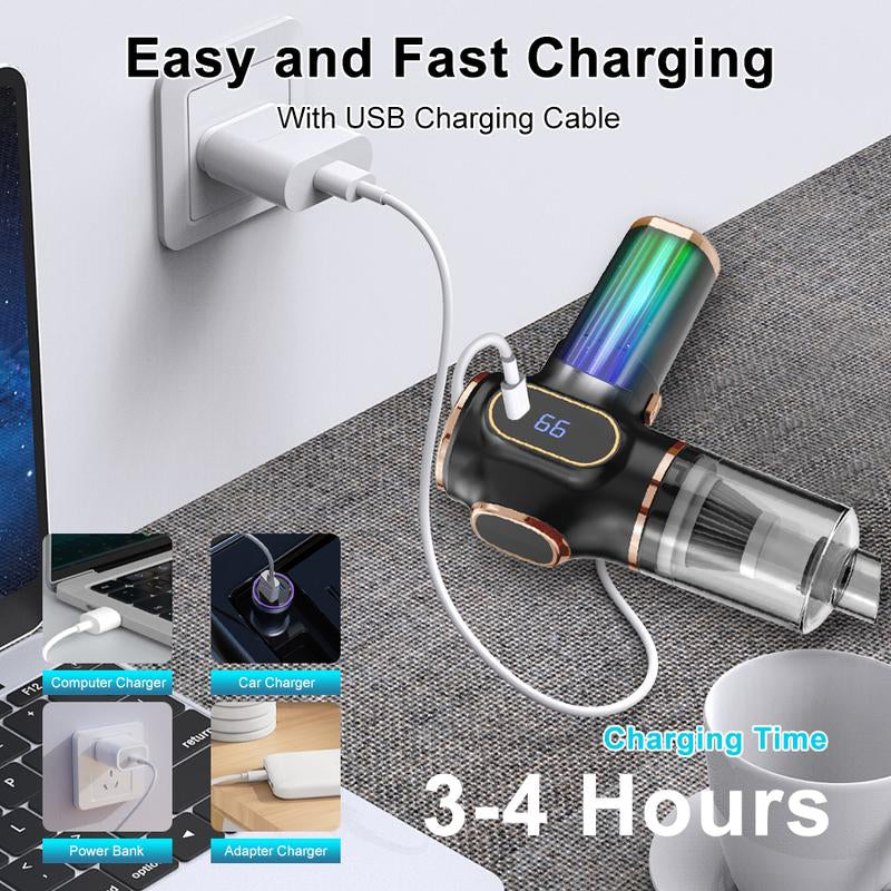LIMITED TIME 2-In-1 Handheld Cordless Home Vacuum Cleaner, Car Cordless Vacuum Cleaner, Powerful Suction Handheld Cordless Vacuum Cleaner for Home, Car and Desktop Cleaning Portable Steam Vacuum Cleaner with Pet Hair Remover Rechargeable Wireless