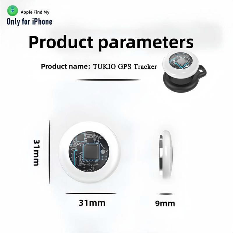 [Fall Deals] Tukio GPS Tracker for Cars & Pets - Mini Clear Design, Weatherproof Case, Anti-Lost Device, Works with Apple Find My (Ios Only), No Monthly Fees, IP67 Waterproof, Replaceable Battery