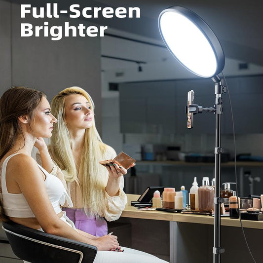 Weilisi Studio-Level Lighting for Content Creators - 13" Full-Screen Ring Light with 79" Adjustable Stand | No Shadows, Perfect for 4K Makeup Videos & Podcasts((Phone Mount+Remote)