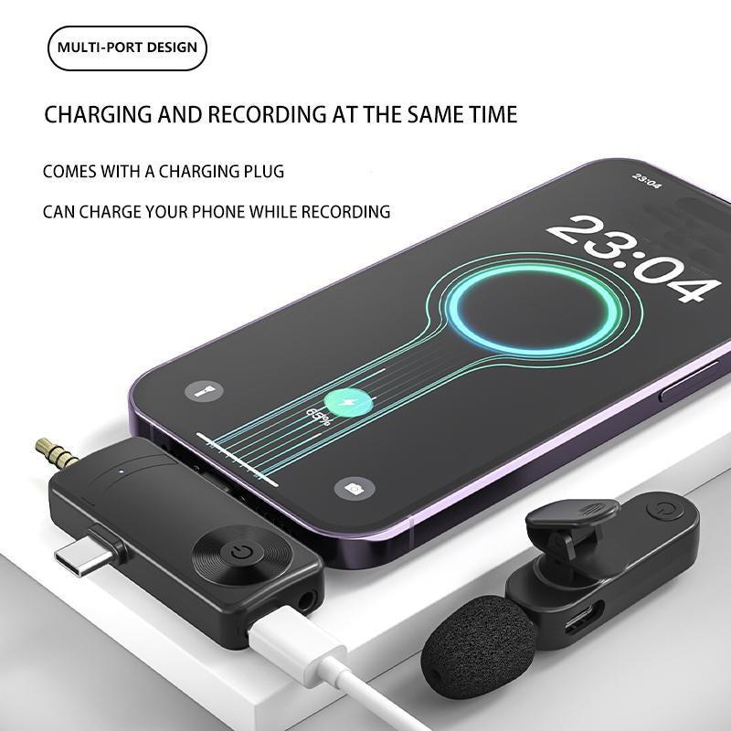 1-To-4 Portable Wireless Microphone Set, Rechargeable Wireless Microphone, Professional Wireless Microphone Set for Live Streaming & Podcasting