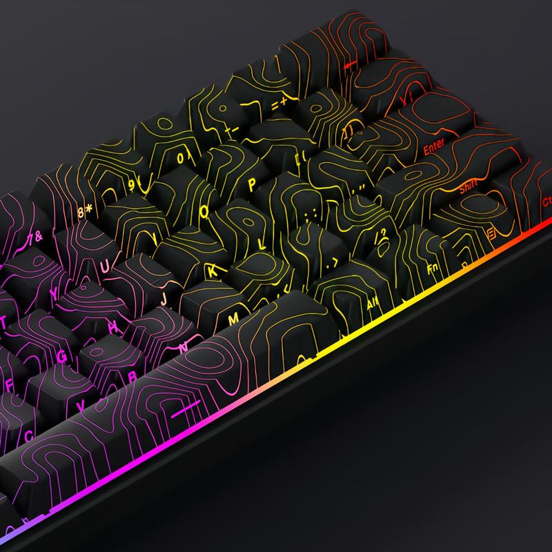 (Keyboard Not Included)Glowing Contour PBT Keycaps Set - Double-Shot Shine-Through Backlit Keycaps for 100% 108/87/65/60% Layouts | Cherry Profile White & Black Keycaps, ASMR Silent Gaming Keyboard Upgrade & RGB Gift for Gamers Boyfriend Gift
