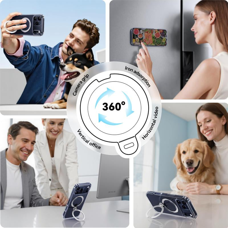 CASEKOO Clear Iphone 17 Pro Max Case, 360° Spin Built-In Magnetic Stand, Fit for Magsafe, 16FT Drop Protection, Chic Design for Iphone 17 Series