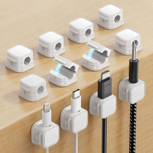 12 Pack Magnetic Cord Holder, Cord Organizer Cable Clip for Desk Management, Smooth Adjustable Cable Clip, Wire Holder Keeper Organizer for Home Office Desk Phone Car Wall Desktop Nightstand