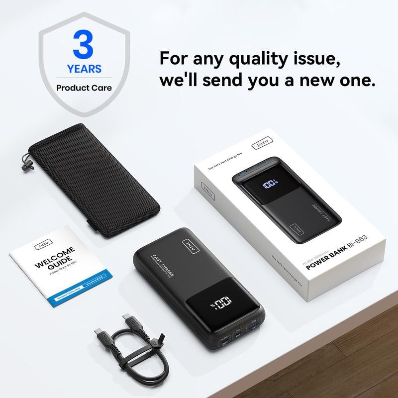 INIU 25000Mah 100W Power Bank USB C Laptop Portable Charger, PD QC Fast Charging 3-Output External Battery Pack for Laptop Macbook Dell XPS Ipad Tablet Steam Deck Iphone 17 16 15 14 13 12 Pro Samsung Macbook Ipad Switch 2 Etc Chargeable Smartphone Device