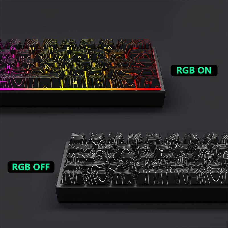 (Keyboard Not Included)Glowing Contour PBT Keycaps Set - Double-Shot Shine-Through Backlit Keycaps for 100% 108/87/65/60% Layouts | Cherry Profile White & Black Keycaps, ASMR Silent Gaming Keyboard Upgrade & RGB Gift for Gamers Boyfriend Gift