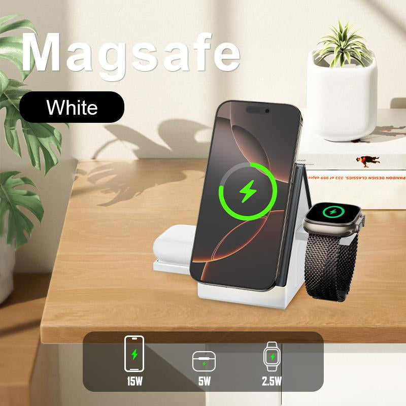 3-In-1 Magnetic Wireless Charging Station, Foldable USB Type-C Adapter for Samsung Galaxy Z Fold/Flip, S24 Ultra/S23/S22/S21/S20