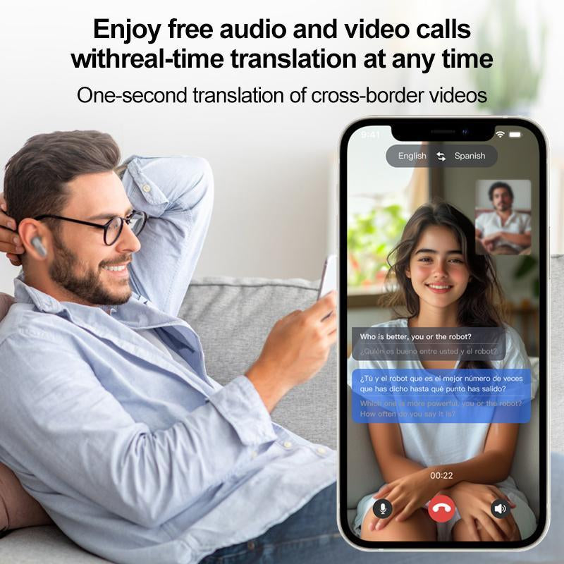 HYUNDAI HY Q18 Pro Electronic Earbud Bluetooth Headset Supports 169‑Language Translation with Full‑Color Touch Screen, Audio Wireless Headphones for Music & Phone Calls