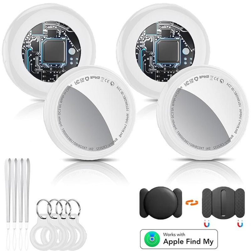 [Fall Deals] Tukio GPS Tracker for Cars & Pets - Mini Clear Design, Weatherproof Case, Anti-Lost Device, Works with Apple Find My (Ios Only), No Monthly Fees, IP67 Waterproof, Replaceable Battery