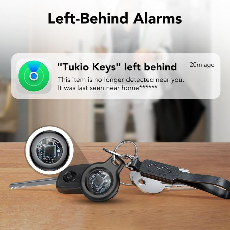 [Fall Deals] Tukio GPS Tracker for Cars & Pets - Mini Clear Design, Weatherproof Case, Anti-Lost Device, Works with Apple Find My (Ios Only), No Monthly Fees, IP67 Waterproof, Replaceable Battery