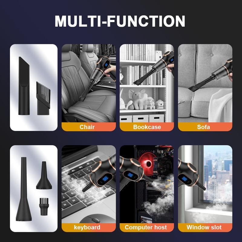 LIMITED TIME 2-In-1 Handheld Cordless Home Vacuum Cleaner, Car Cordless Vacuum Cleaner, Powerful Suction Handheld Cordless Vacuum Cleaner for Home, Car and Desktop Cleaning Portable Steam Vacuum Cleaner with Pet Hair Remover Rechargeable Wireless