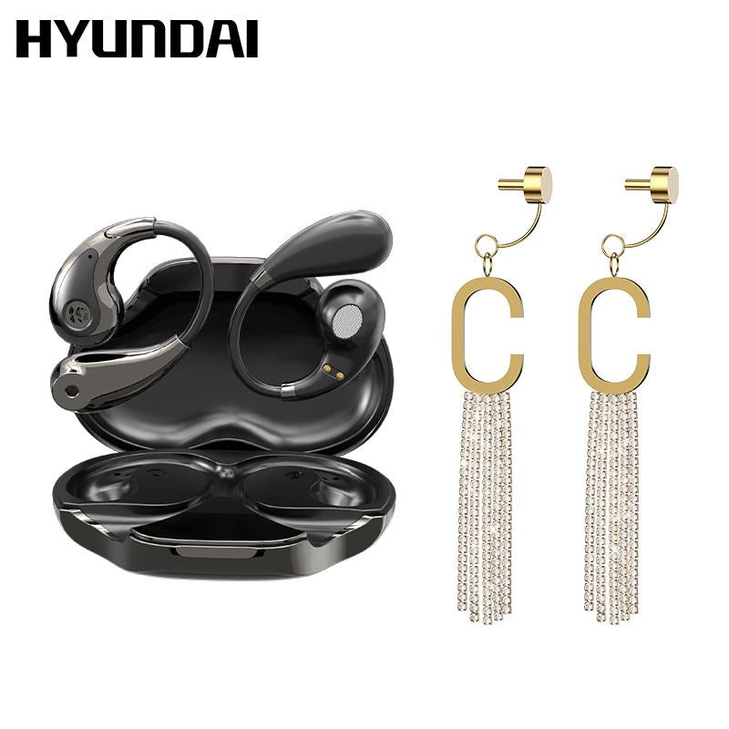 HYUNDAI YX49 Fashionable Open-Wear Stereo Earphones with Handbag-Style Light Luxury Design, Comfortable Fit, 2025 New Bluetooth 6.0 for Faster, More Stable Connection & Lower Power Use, Hifi Sound, Sport & Travel Ready, Perfect Gift for Girlfriend