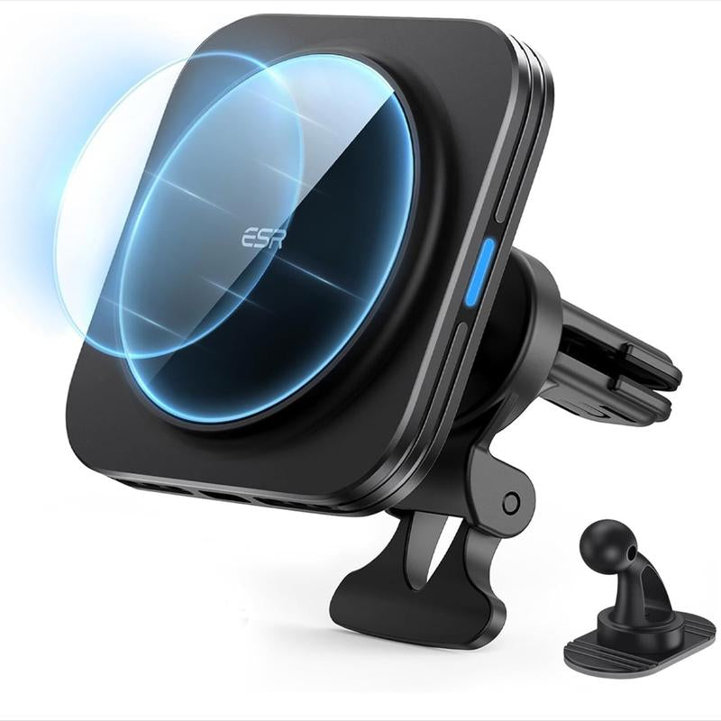 ESR for Qi2 15W Magsafe Car Mount Charger with Cryoboost, Phone Cooling Magsafe Car Charger, Air Vent/Dashboard Wireless Charging for Iphone 17/16/15/14/13/12, S25 Series, Pixel 10, Fast Charger