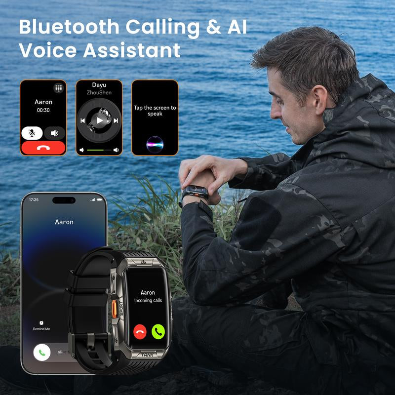 KOSPET X2 Smartwatch,Fitness Tracker,Bluetooth Calls,44-Day Battery Life,50M Waterproof,Amoled Display, Full-Metal,Android&Ios Watches Black,Wearable,Watches for Men Smartphone,Heart Rate Monitor,Smart Band,Blood Pressuremonitor,Healthtracker,Touch Screen