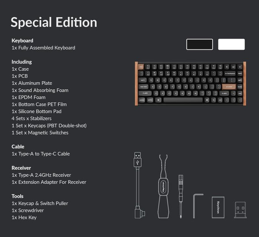 【CES Innovation Awards】Keychron K2 HE Wireless Magnetic Switch Custom Keyboard, Rapid Trigger, Gamepad Analog,Adjustable Actuation Point Pbt Keycaps Gaming Keyboard Creamy Keyboard Enhanced Acoustic Foams Gifts for Boyfriend