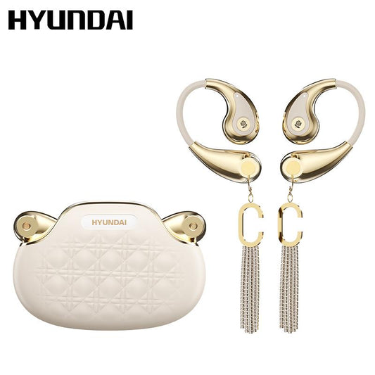 HYUNDAI YX49 Fashionable Open-Wear Stereo Earphones with Handbag-Style Light Luxury Design, Comfortable Fit, 2025 New Bluetooth 6.0 for Faster, More Stable Connection & Lower Power Use, Hifi Sound, Sport & Travel Ready, Perfect Gift for Girlfriend
