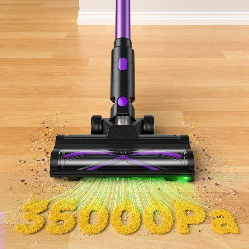[Home Essential] Cordless Stick Vacuum Cleaner with 35Kpa Suction, anti - Tangle Brush and Upgraded Green Light, Ideal for Home Cleaning
